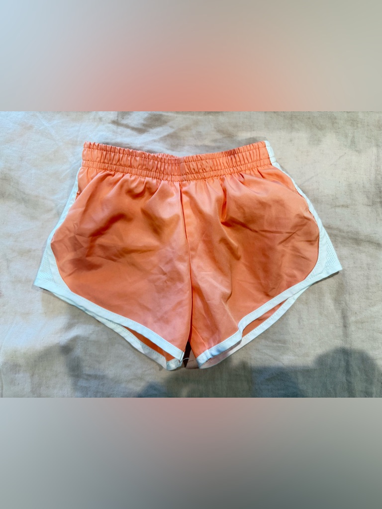 Nike Women's Peach Athletic Shorts With White Trim